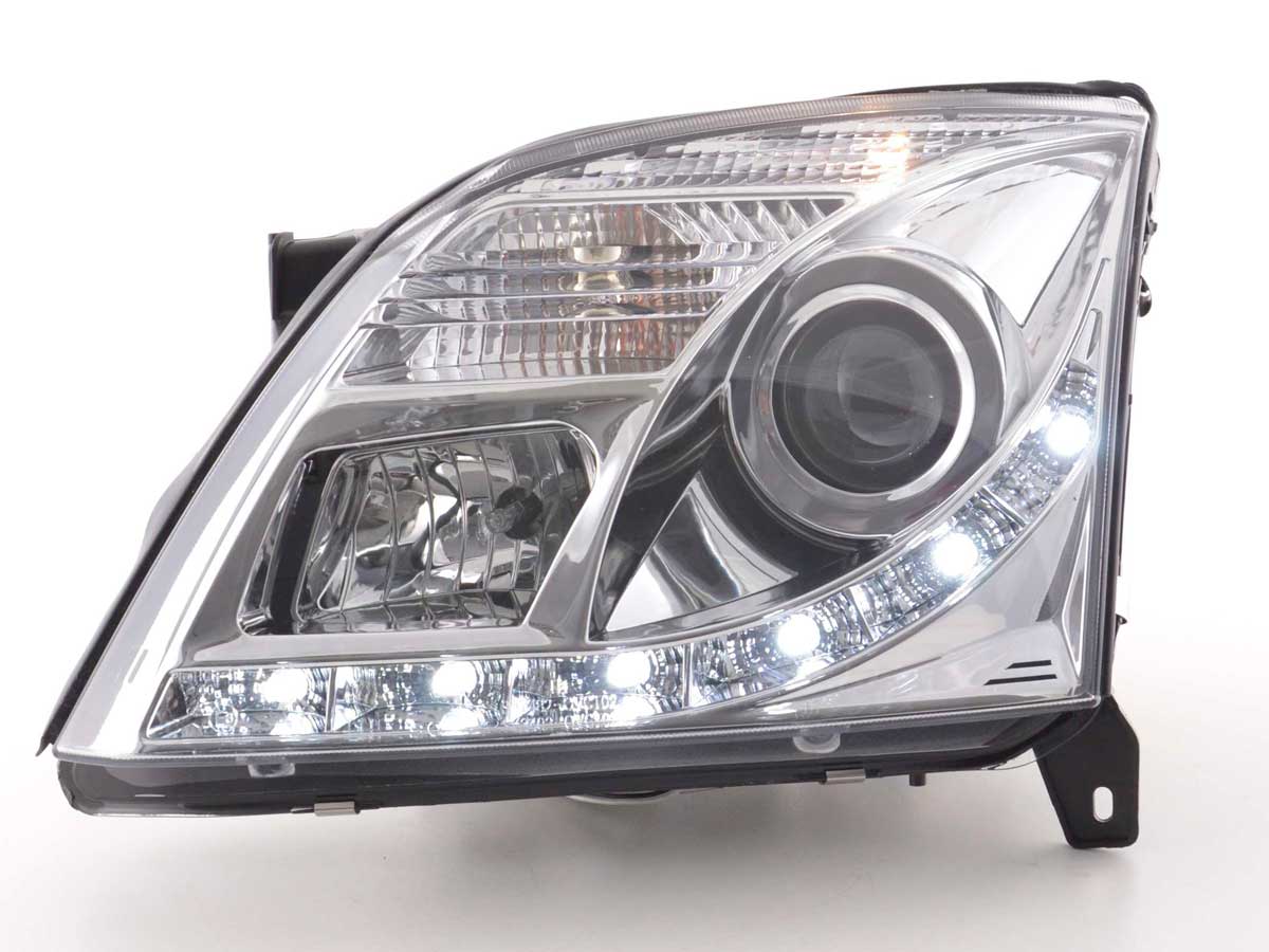 Scheinwerfer Set Daylight LED Tagfahrlicht Opel Vectra C 2002-2005 chrom Scheinwerfer Set Daylight LED Tagfahrlicht Opel Vectra C 2002-2005 chrom